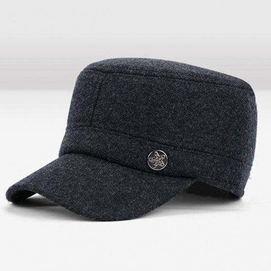 Warm Hat For Men Cold And Windproof With Thick Fleece Winter Dad Ear Protection Baseball Cap Middle-Aged And Elderly Duckbill Cap