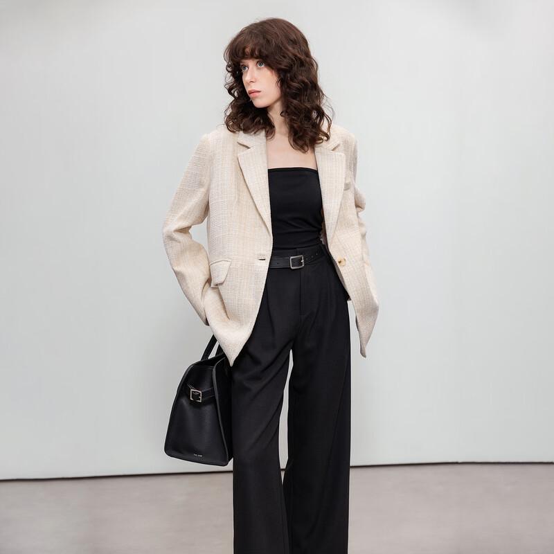 

Women s Suit Collar Chenille Blazer M