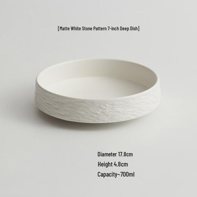 Japanese Style Matte White Ceramic Deep Plate