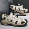 Summer Men Sandals SplitLeather Mens Casual Shoes Outdoor Men Leather Sandals for Men Beach Shoes Roman Shoes Plus Size 38-46