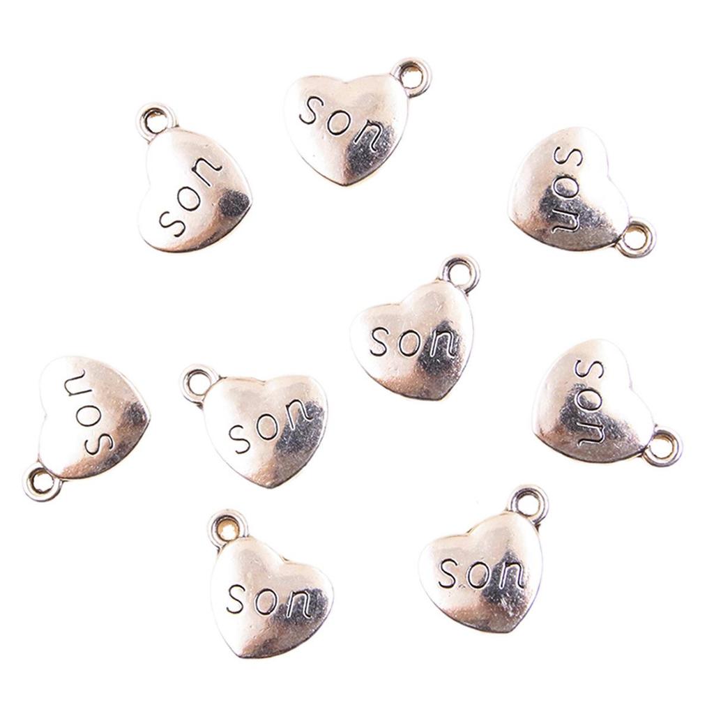 Vintage Silver Heart Pendant with 'Love' Letters - Creative Handmade Jewelry Accessory