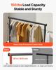 Clothes Rack, Rolling Clothing Garment Rack with Adjustable Crossbar and Side Hooks, 68 kg Load Capacity, Heavy Duty Carbon Steel Clothing Racks with