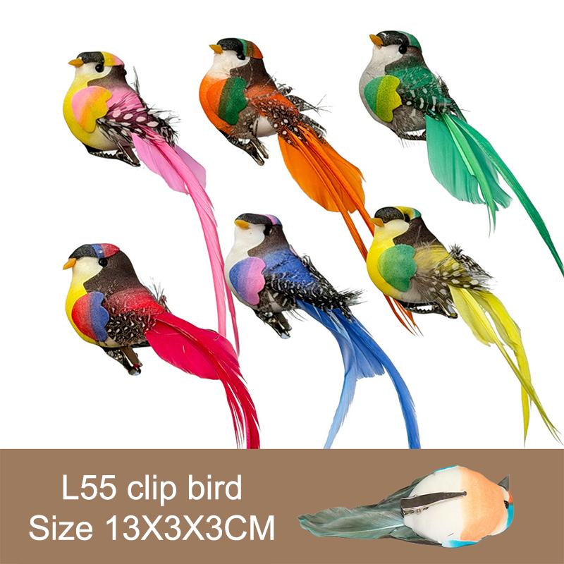1Pcs Random Simulation Swallow Tail Bird Clip Handmade Bird Plant-decorated Artificial Bird Handicrafts For Ornament