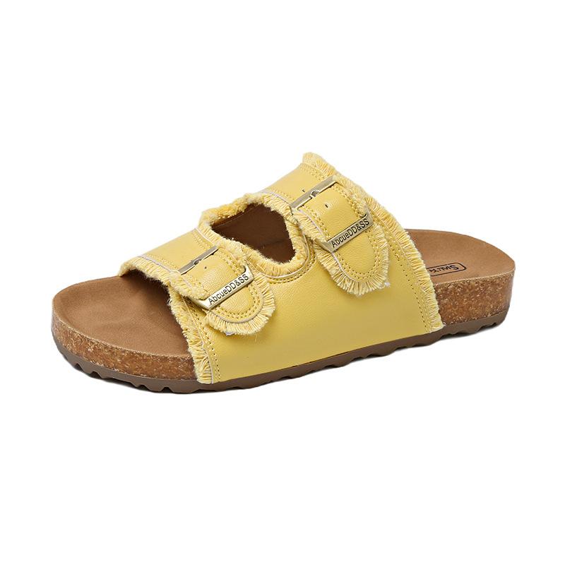 Pantofole con suola alta da donna per l'estate 2025 nuove di nicchia versatili fibbia a cintura con gonna da spiaggia pantofole fresche