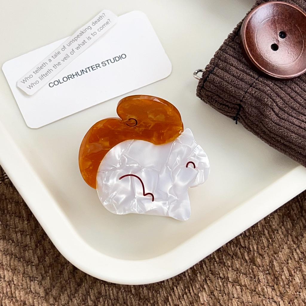 1pc New Sweet and Cute Hair Clip with Catching Kittens, Squirrels, Sharks, Hair Accessories, Cartoon