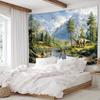 2D Dinosaur Park Wall Hanging Tapestry, Ancient Wildlife Nature Landscape for Home Decor