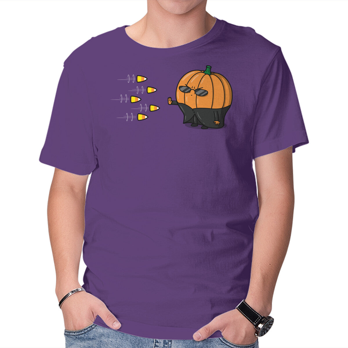 Unisex Crew Neck T-Shirt The Chosen Pumpkin Graphic Short Sleeve Casual Tee XXL