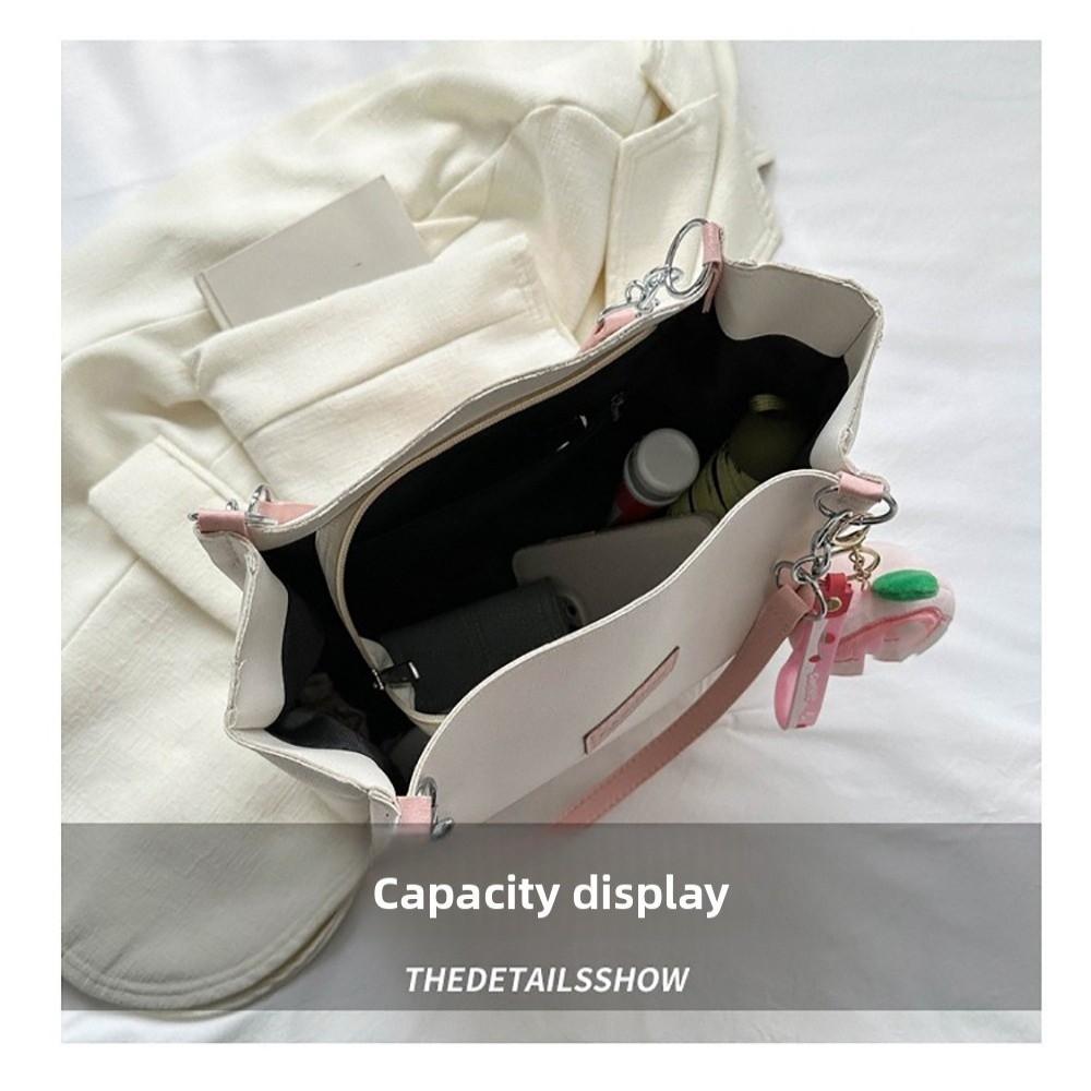 Trend PU Leather Tote Bag Large Capacity Multicolor Underarm Bag Comfortable Hand Bucket Bag Shopping