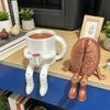 3D Printed Articulated Coffee Cup Figure, Movable Joint Desk Statue, Cute Coffee Bean Ornament, Creative Office Home Decor, Fun Birthday Gift