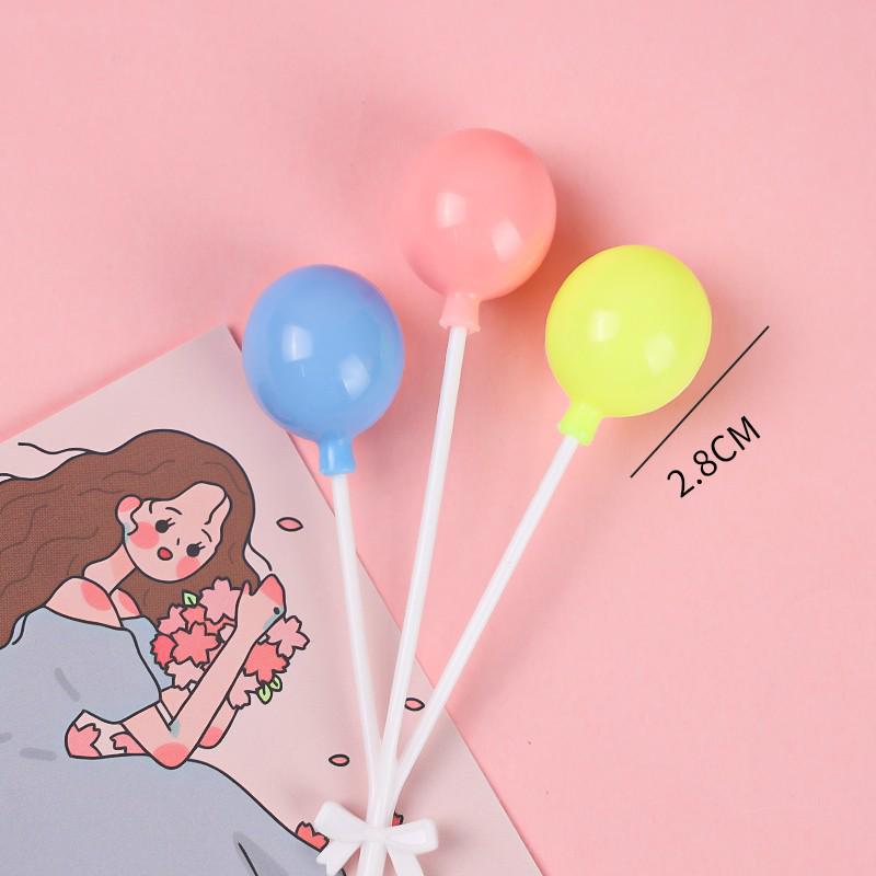 Retro Colorful Balloon Cake Toppers - Large Round for Children's Birthday Dessert Table