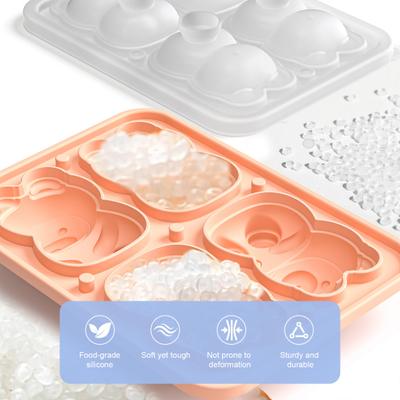 Bärenförmige Silikon-Eiswürfelform mit Deckel Lebensmittelqualität Leicht zu lösende Form Auslaufsicher Stapelbarer Eiswürfelbereiter Unverzichtbar für die Hausbar