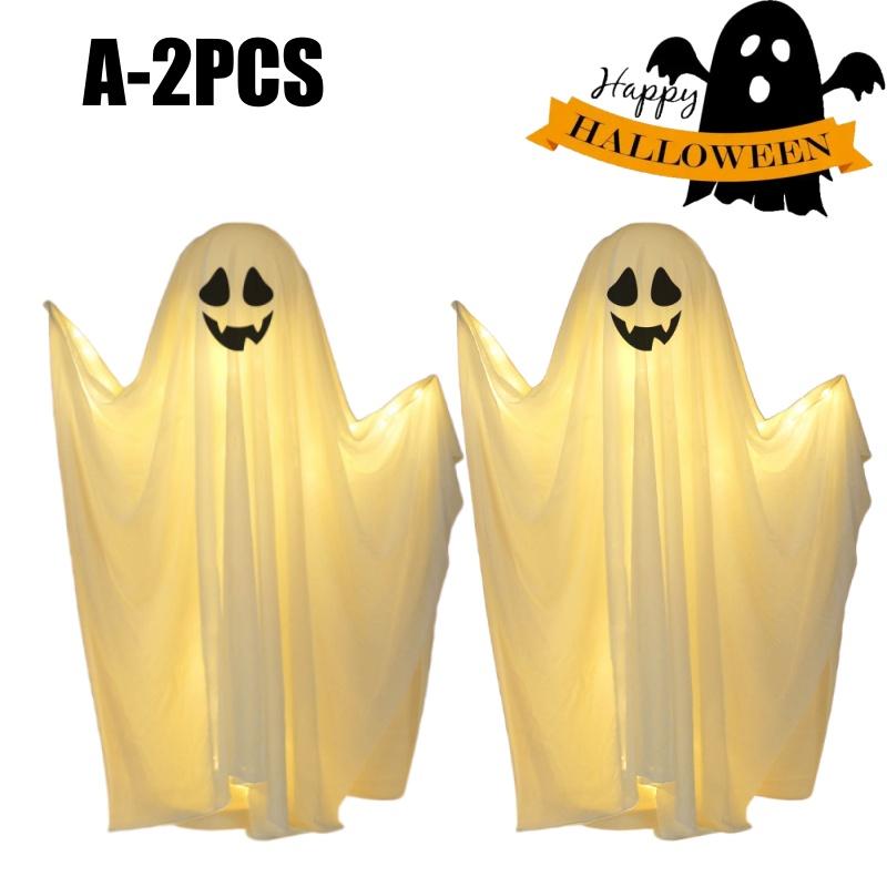 Spooky Lighted Standing Ghosts 85cm 165CM Outdoor Halloween Decor Scary Animated Haunted Porch Front Door Yard Party Atmosphere
