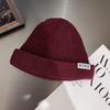 Letter Ntrx Trendy Pattern Solid Color Knitted Cap For Cold Weather Fashion