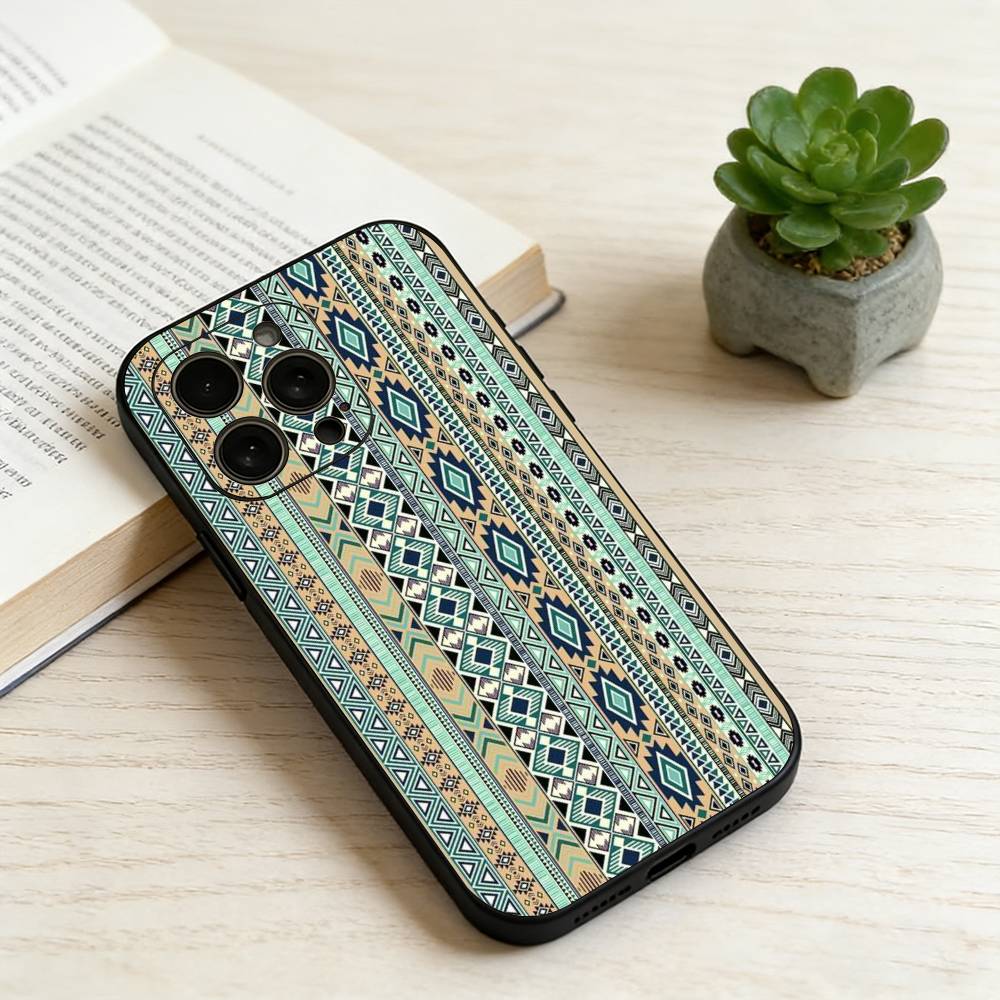 B-Boho PrintPattern Phone Case Silicone Soft For IPhone 17 16 15 14 13 12 11 X XR Plus Pro Max Plus