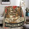 Funny Cheers Drunk Cats Throw Lightweight 240g Flannel Blanket Soft Skin-friendly for Summer Cooling
