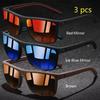 1 3 Pieces Vintage Check Sunglasses For Men Women UV400 Protection Fashion Square Design Fishing Driving