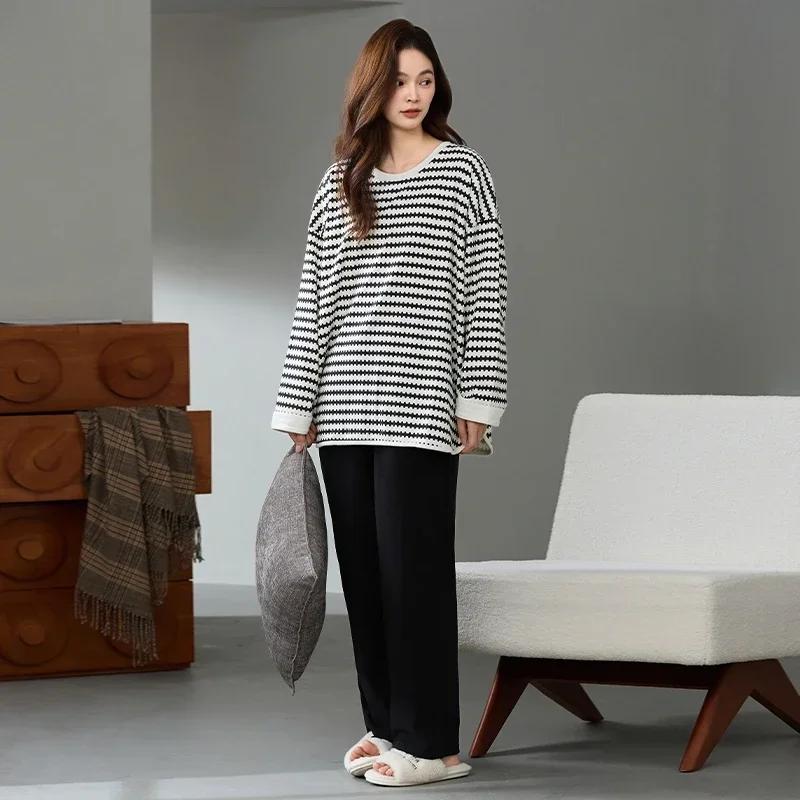 Cute Women's Pajamas Set Warm Pajamas Autumn and Winter Long Sleeve Long Pants Girls Pajamas Soft Pajamas Comfortable Cartoon Pajamas