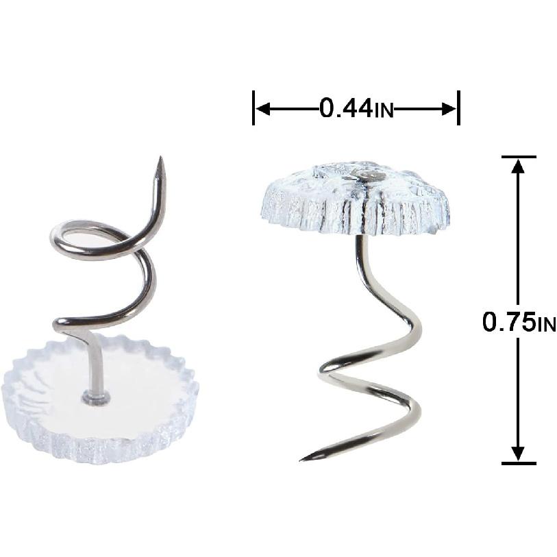 Bedskirt P,Spiral Push P,Clear Heads Twist P,100pcs(0.75inch) Upholstery Tacks, Headliner P for Slipcovers and Bedskirts (100PCS)