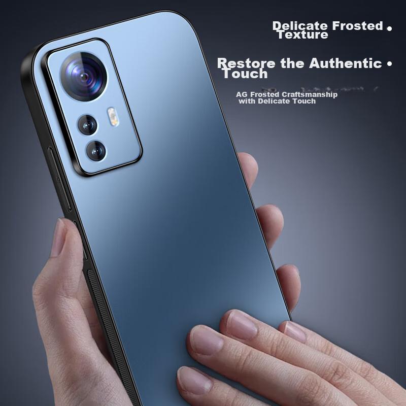 Xiaomi 12 Phone Case, Xiaomi 12X Protective Cover, AG Frosted Lens Full Protection Simple Anti-Drop XIAOMI Luxury Style 12S Outer Sapphire Blue