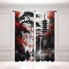 2 ks Polozatemňovací závěs Design japonské krajiny a brány torii Polyesterová tkanina Současný styl Lze prát v pračce Kapsa na tyč