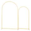 Arch Backdrop Stand, Set of 2, 2.2 m and 1.8 m, Stable Structure, Easy Assembly, Gold Metal Arch Backdrop Stand for Wedding, Birthday Party,