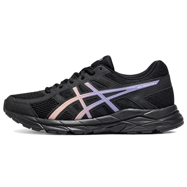 Asics Gel-Contend 4 Comfortable Fabric Low-Top Running Shoes Women sneaker Black Purple T8D9Q-012