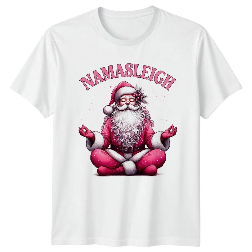 

Namasleigh Christmas Yoga Holidays Mens TShirt Womens Tee Funny Graphic Unisex T-Shirt L