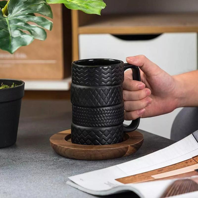 Creative Tire Mug Large Capacity Ceramic Cup Unique European Style Office Mug