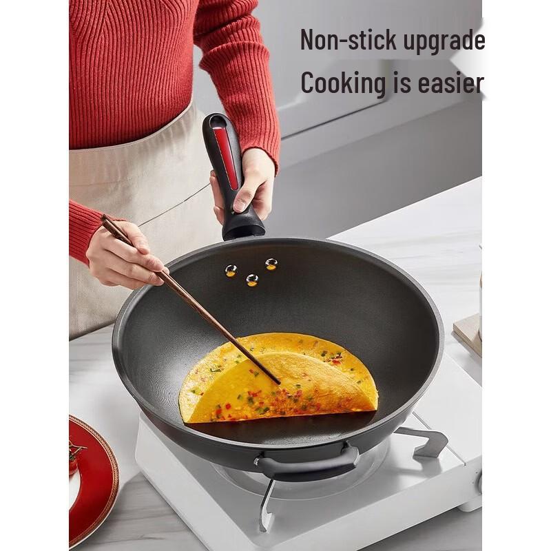 COOKER KING 36cm Non-Stick Flat Bottom Wok