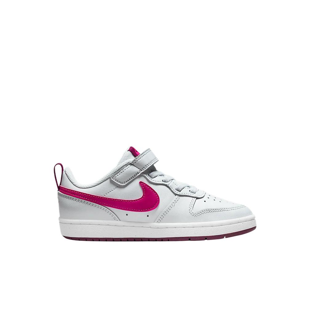 Nike Court Borough Leather Low top Skateboard Shoes Gray Pink Kids' BQ5451-015