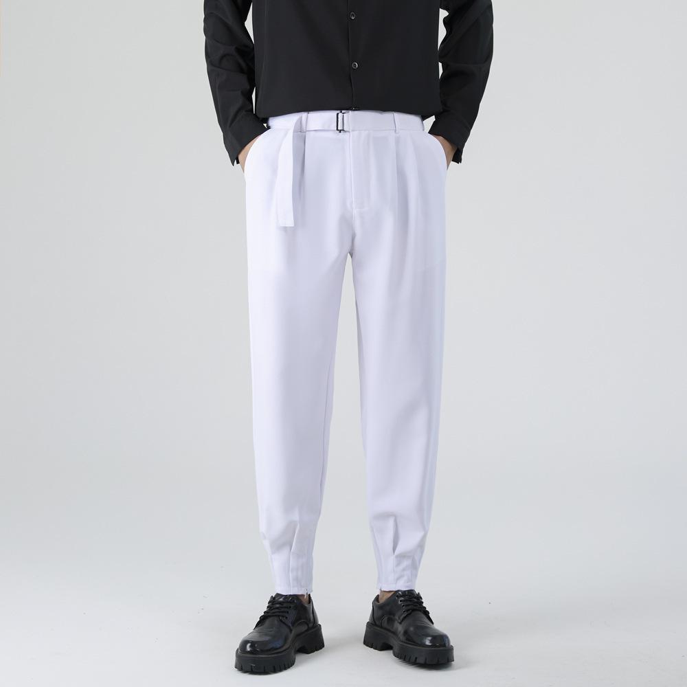Casual style leggings boys side zipper summer new straight drop casual trendy brand Harlan small trousers