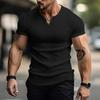 Summer Men's Matching Short-sleeved  Shirt Single Breasted Breathable Sports Casual Top