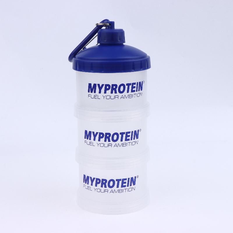 1/2/3 Tier Portable Protein Powder Box Fitness Supplement Bottle Funnel Powder Box Handle Layered Storage Pill Box Snack Jar
