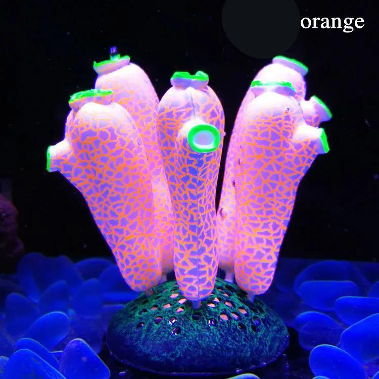 Luminous Simulation Decorations Wholesale Silicone Fluorescent Sea Squirt Aquarium Landscaping Ornaments