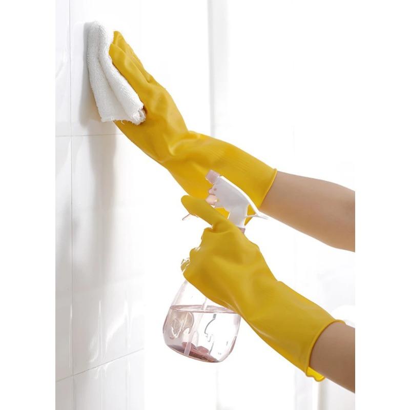 Latex Dishwashing Gloves Women's Waterproof Household Kitchen Washing Bowl Washing Clothes Vegetable Cleaning Household