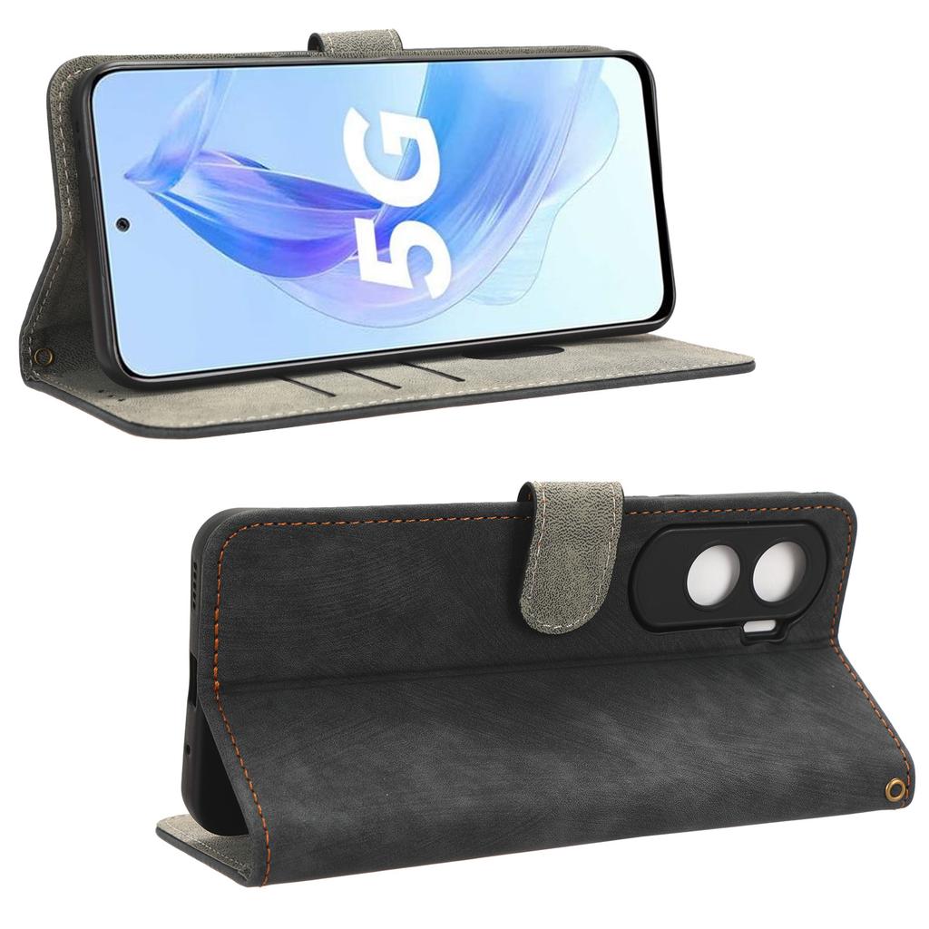 For Honor 90 Lite 5G/X50i 5G RFID Blocking PU Leather Case Cell Phone Wallet Stand Cover with Strap