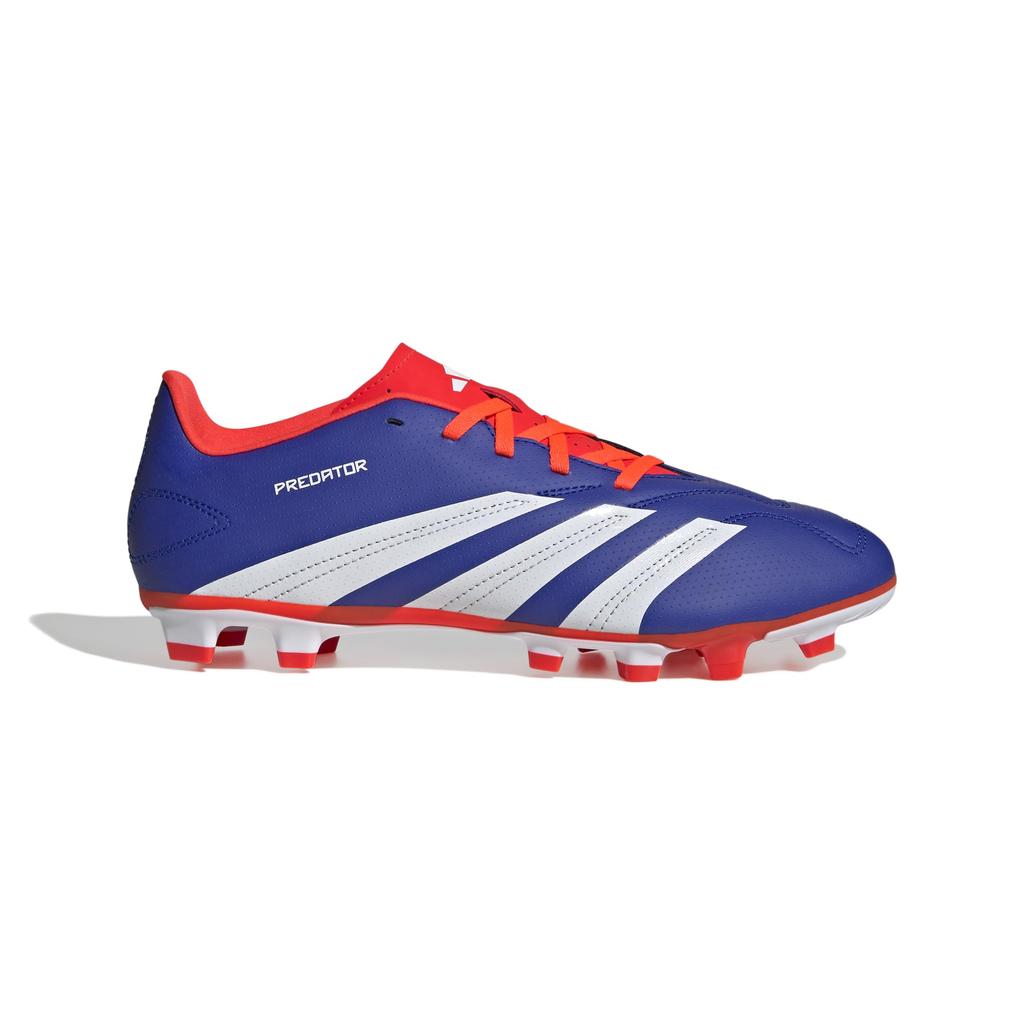 Adidas Predator Club FxG Soccer Unisex Lucid Red Size Cleats, Adult, NIR98, Blue/Footwear White/Solar (IF6344), 26.5cm