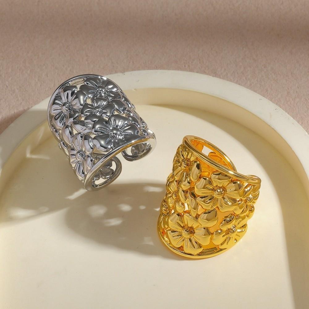 Sparkling Minimalist Sterling Silver Rings Simple Design Couple Rings Daily Flower Ring  Unisex