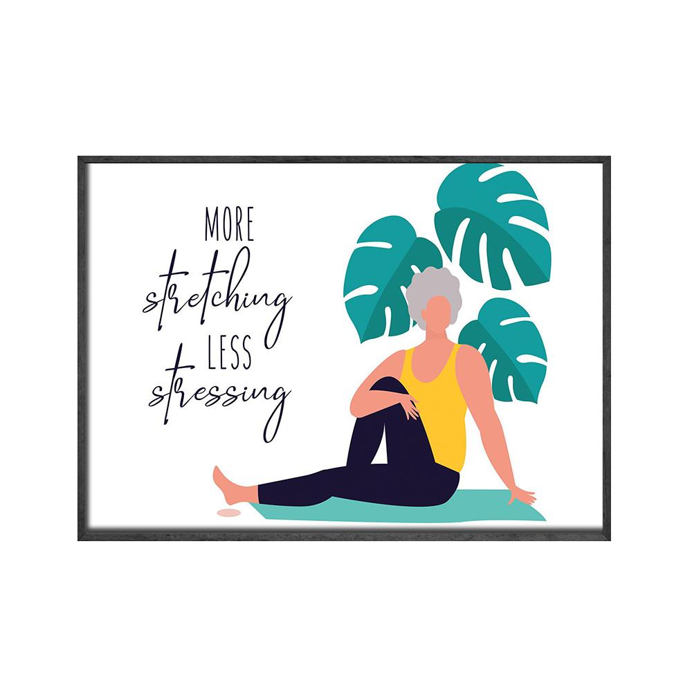 Modern Art Oil Painting Fitness Yoga Canvas Painting Print Women Posters and Prints Gym Room Empowerment Quote Wall Decoration
