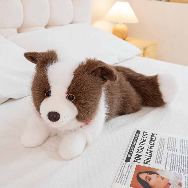 40/50CM Four Colours Border Collie Collar Style Plush Toys Soft Stuffed Puppy Doll Funny Accompany Toys for Kids Gifts