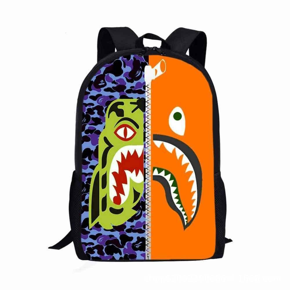 Design Backpack Shark Lightweight Material Schoolbag Students For