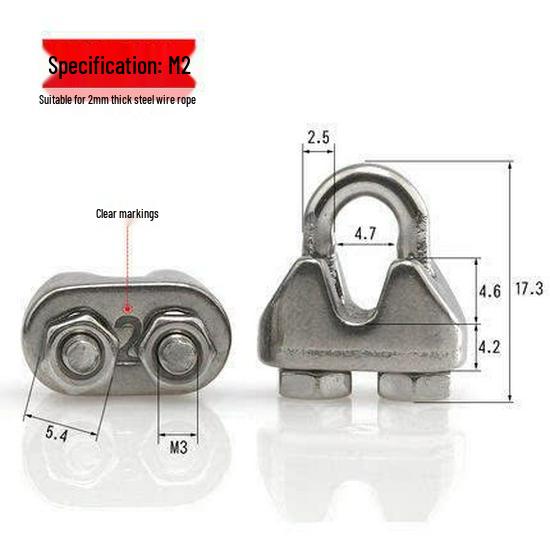 304 Stainless Steel Wire Rope Thimble, U-Bolt Clamp & Clip Set