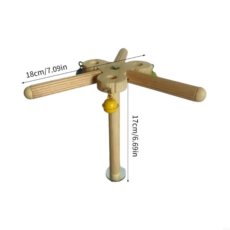 Rotating Bird Perch Toy For Small Parrots Exercise Stand Natural Windmill Chewable Decors Promotes Dental Health HX6C