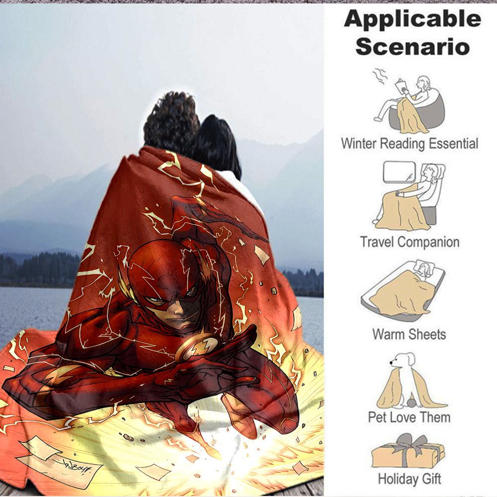 1pc Flash, Speed Force Blanket Polyester Fiber, All Season Comfort for Sofa, Bed, Office, Car, Camping Ideal Home Decor & Gift, Office Comfort