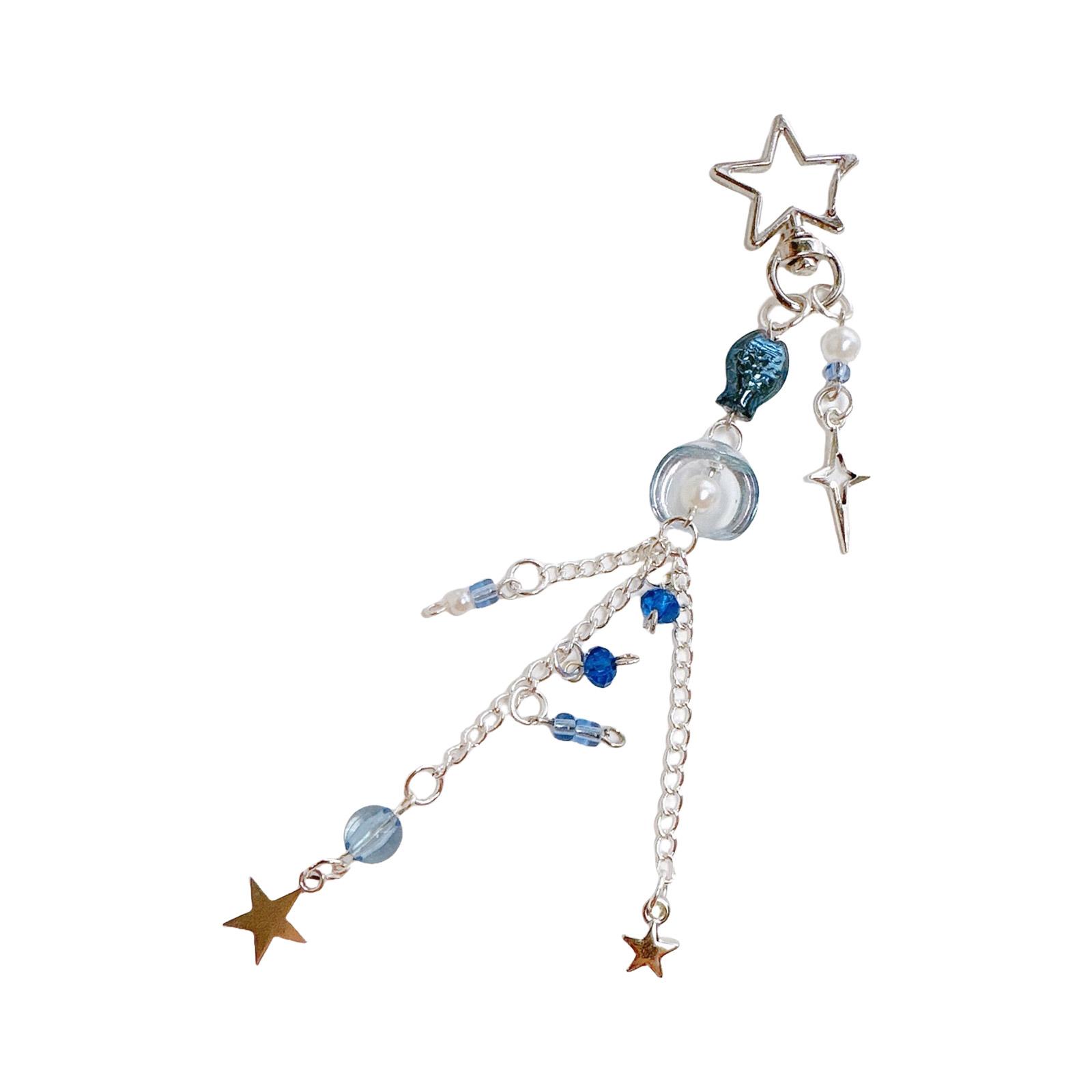 

Stylish Jellyfish Tassels Keychain Resin And Alloy Jellyfish Keychain With Elegant Tassels Detail for Bag Adornment 1 синій