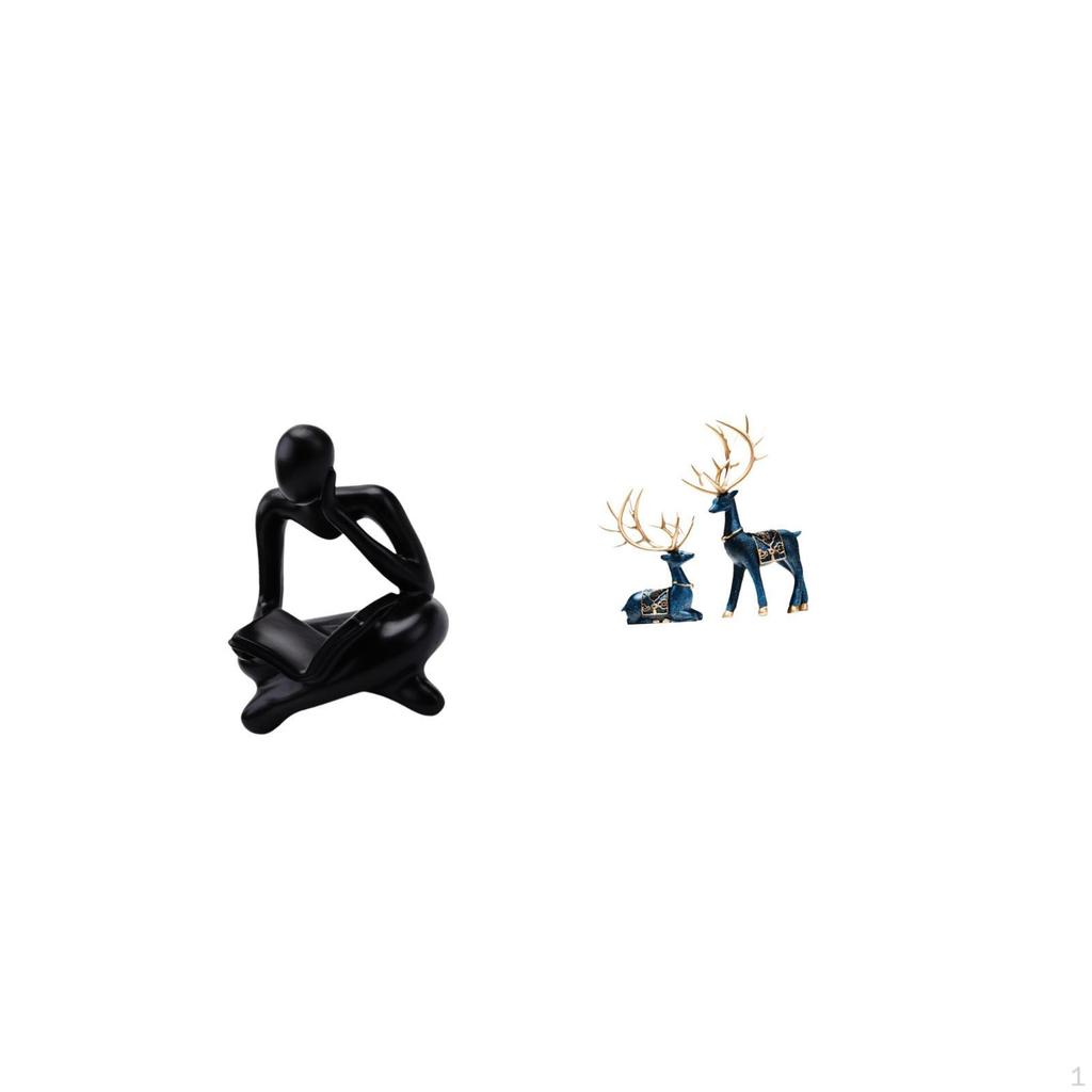 Abstract Reindeer Thinker Statue Decoration for Tabletop Living Room Shelf Office Bookshelf Sitting