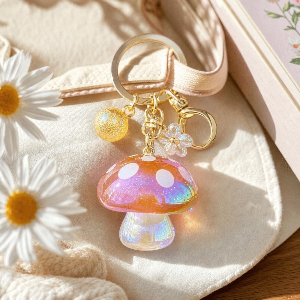 Ornaments Mushroom Keychain Colorful Bag Hanging Pendant Creative Mushroom Pendant Backpack Charm