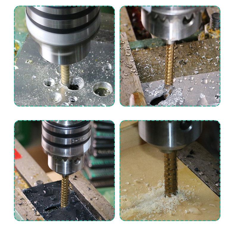 Titanium-Coated Serrated Twist Drill Bit for Woodworking and Grooving