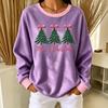Women's Casual Long Sleeve Sweatshirt with Tree and Letter Print for Everyday Wear