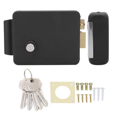 DC12V Electric Door Lock Connecting Rod Integrated Access Control System RightOpening Black